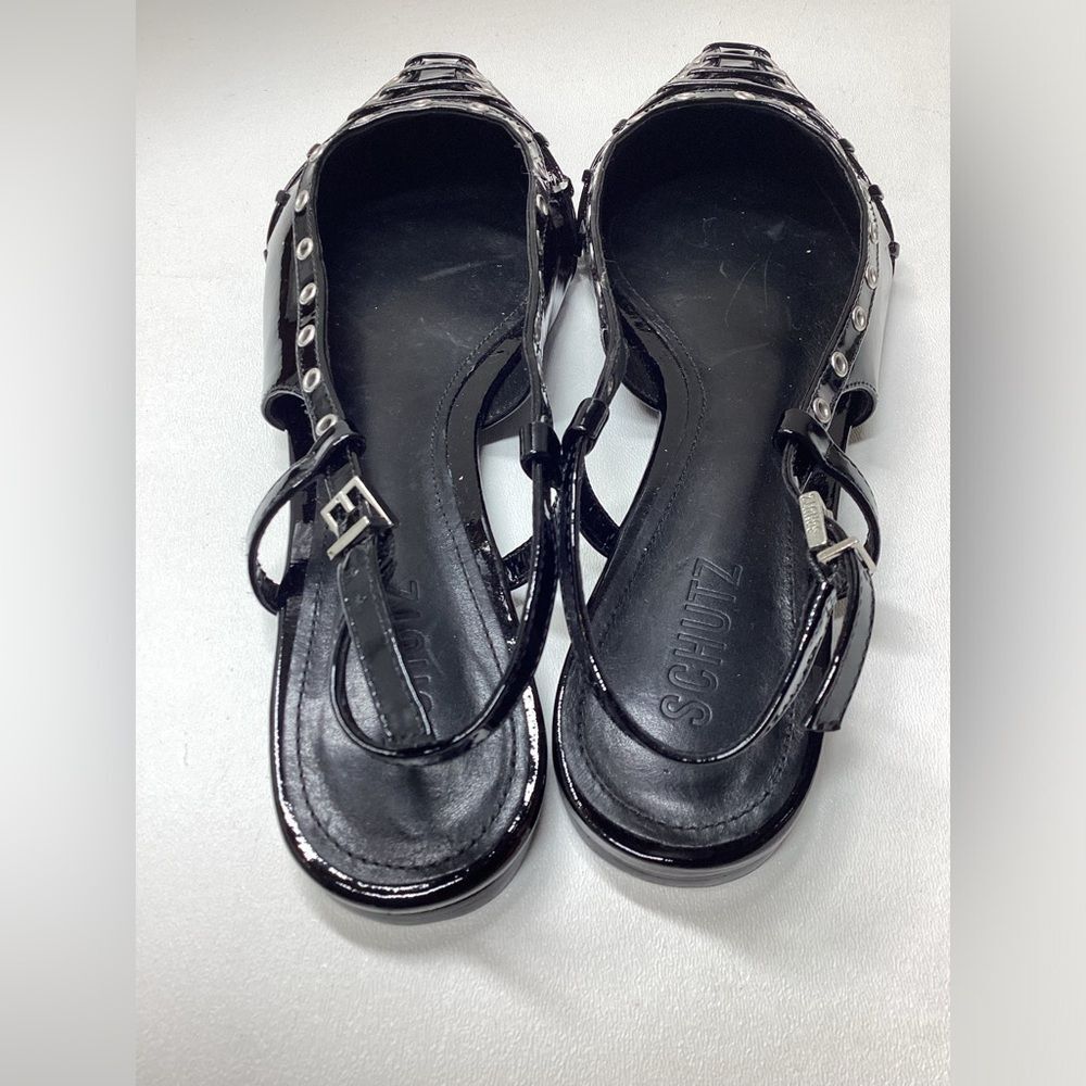 Schutz Ruth Patent Leather Flat In Black Size  8 - Picture 4 of 13